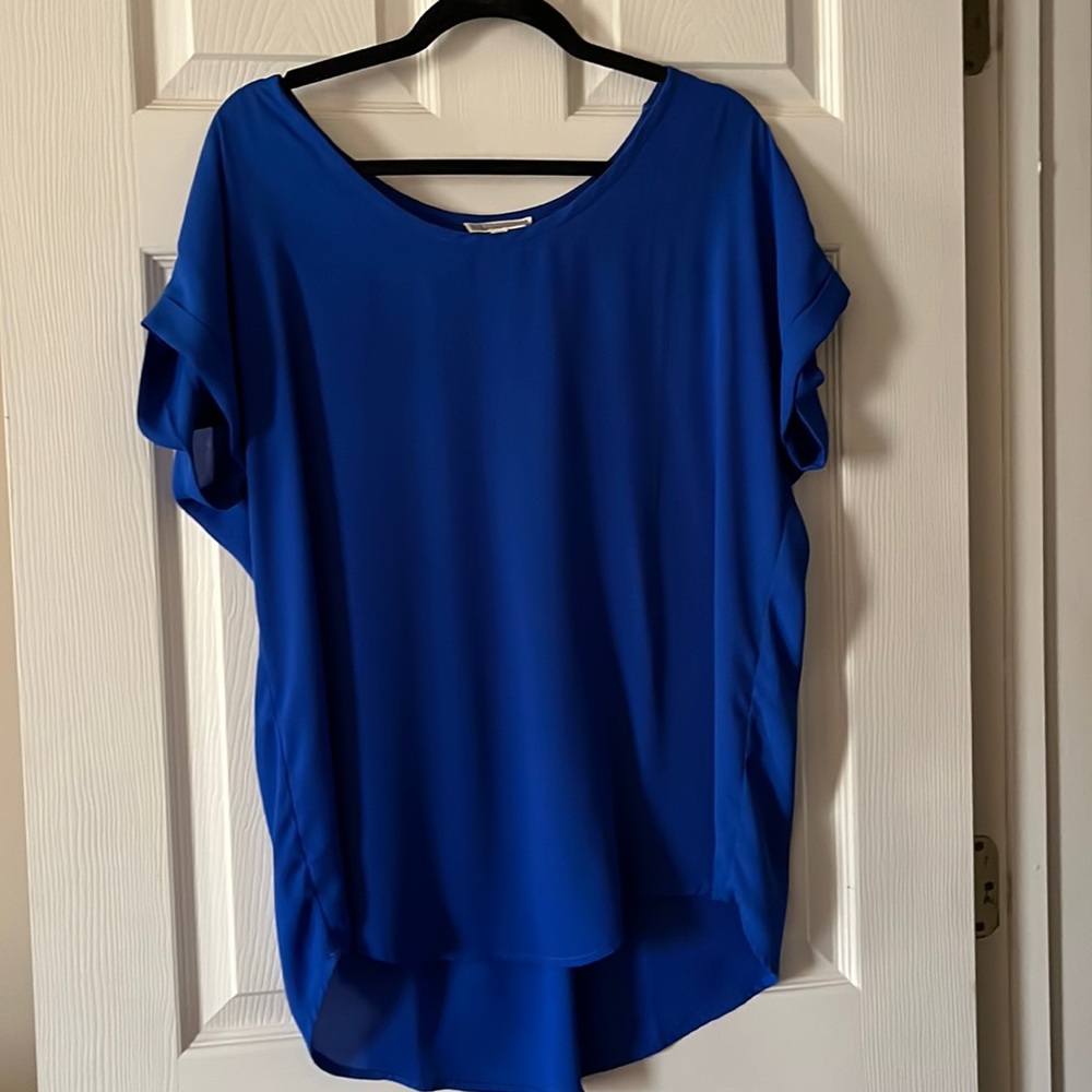 Blue silky shirt